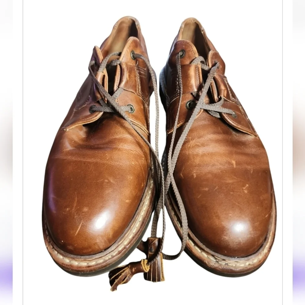 Mens Johnston & Murphy Passport Tassel Brown Leather Oxford Shoes 9.5 Old Money - Picture 4 of 9